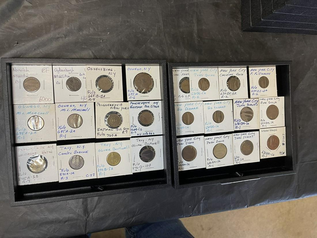 Group of New York Tokens incl. John Schuh's NYC: Group of New York Tokens incl. John Schuh's NYC, M. L. Marshall Oswego NY, etc. -