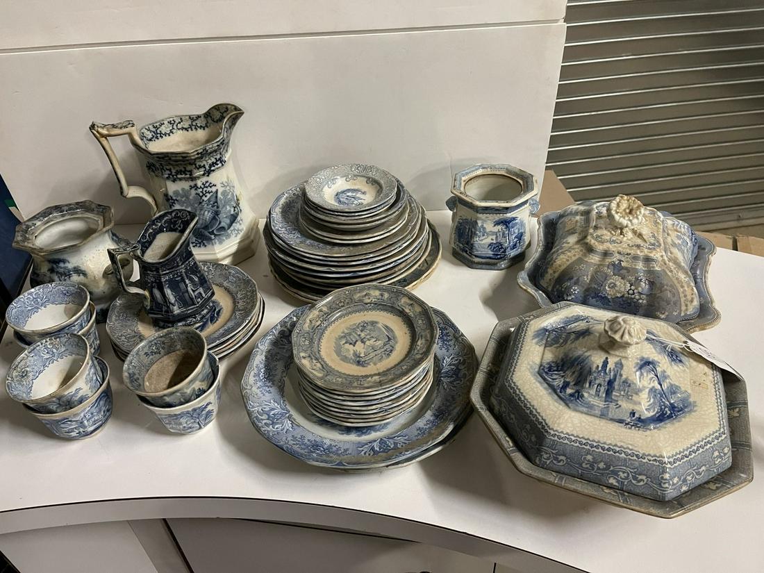 Group of Early Ironstone: Group of Early Ironstone incl. Pitchers, Plates, and Bowls -