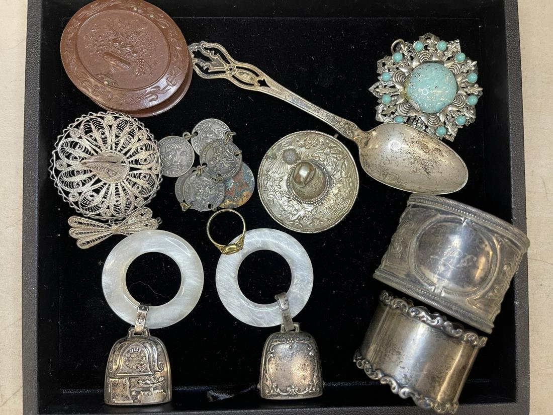 Group of Silver Napkin Rings, Teething Bells, etc (1 of 4)