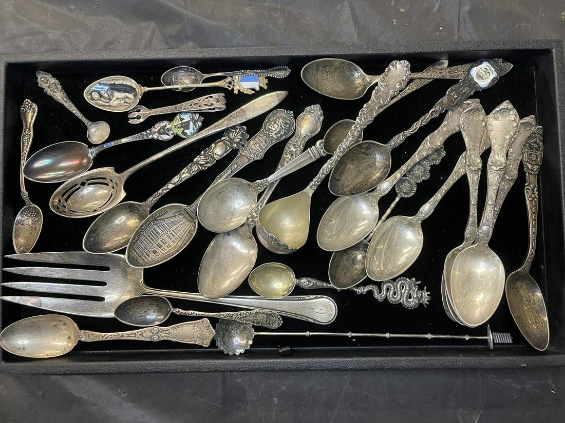 Group of Sterling Souvenir Spoons and Other Items (1 of 4)