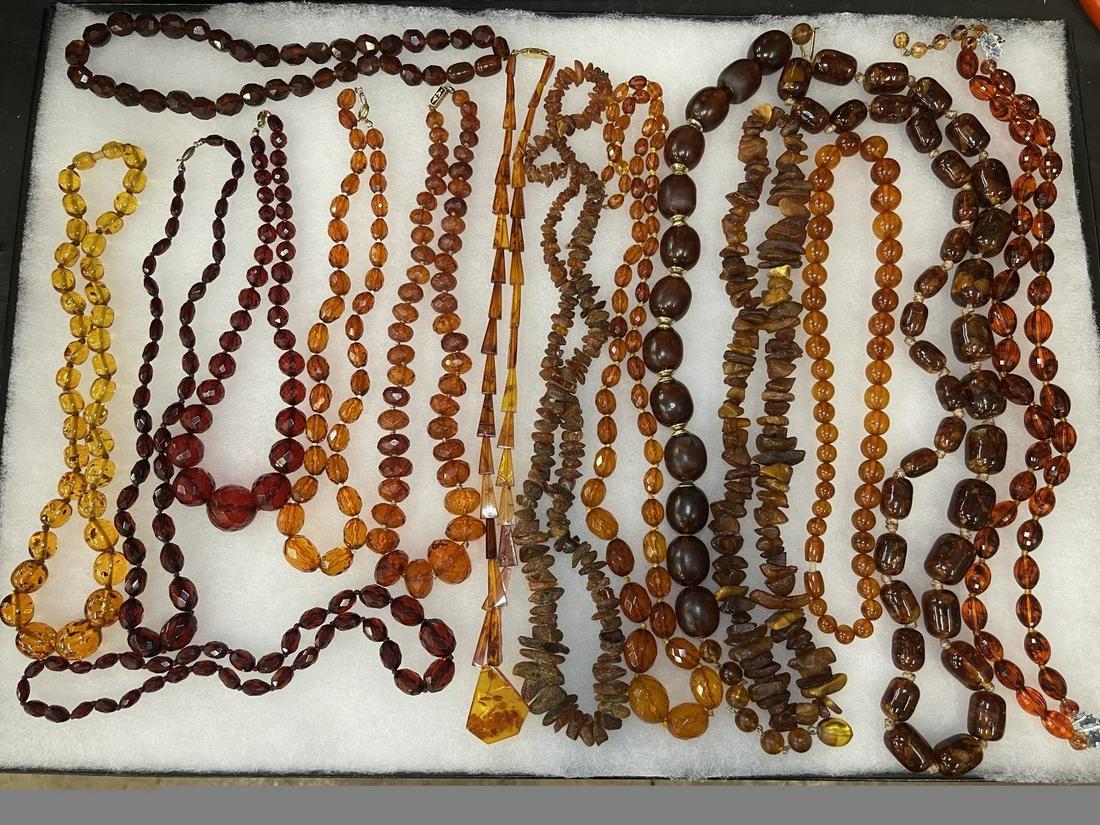 Group of Amber Costume Jewelry Necklaces (1 of 4)