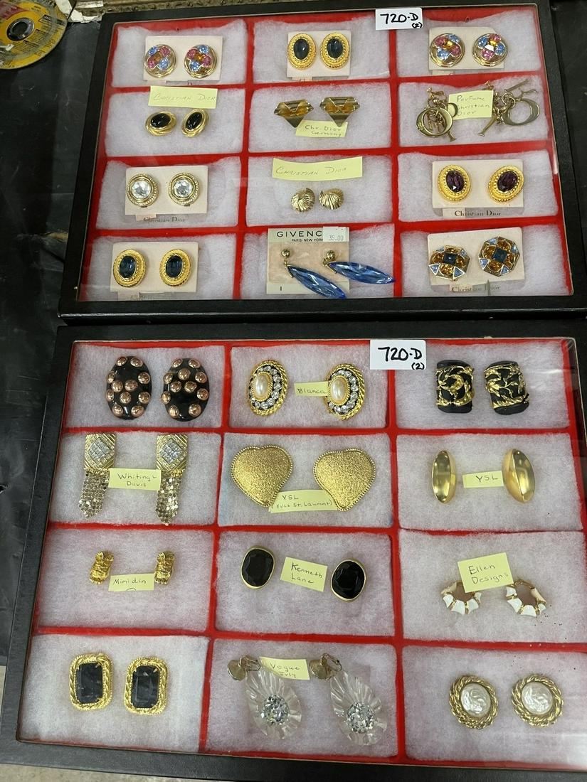 2 Trays of Earrings incl. Christian Dior, YSL (1 of 15)