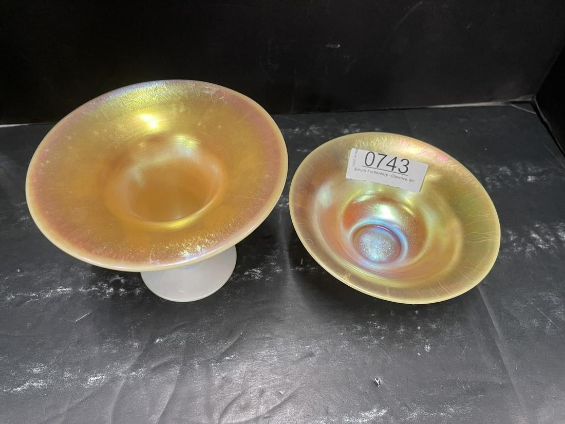 2 pcs. Gold Steuben incl. Compote and Bowl (1 of 4)