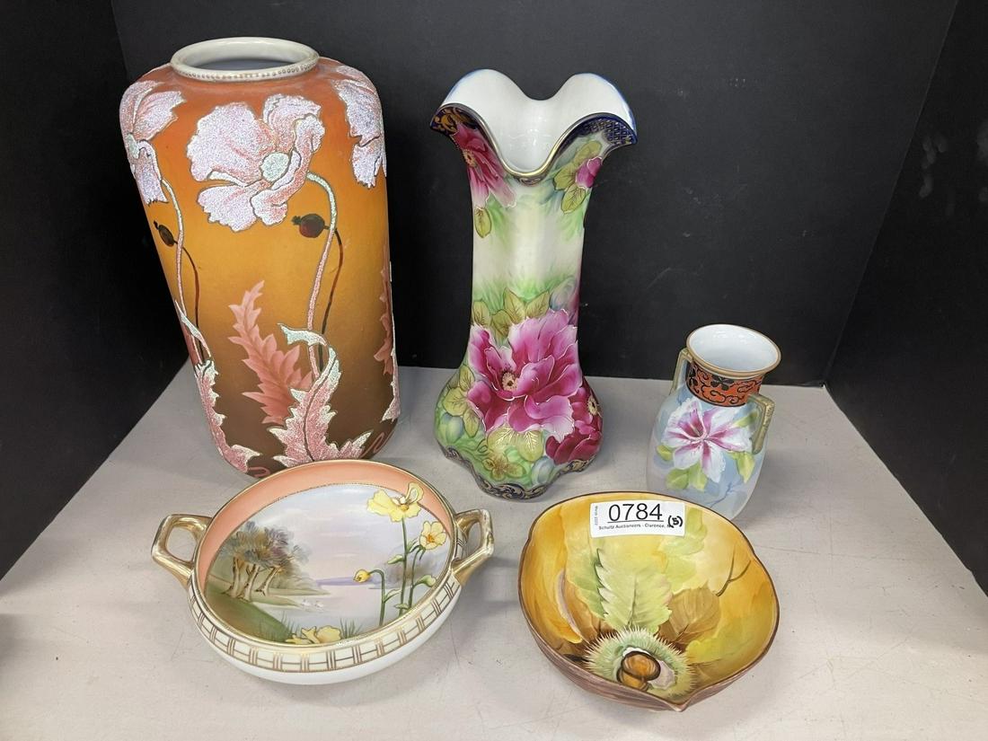 Group of Hand Painted Porcelain incl. Nippon, etc (1 of 4)