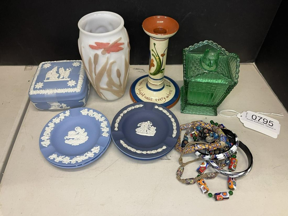 Mixed Group incl. Jasperware, Quimper Candlestick (1 of 6)