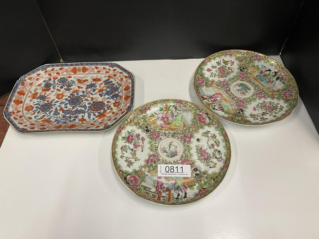 2 Rose Medallion Plates & Chinese Export Platter (1 of 5)