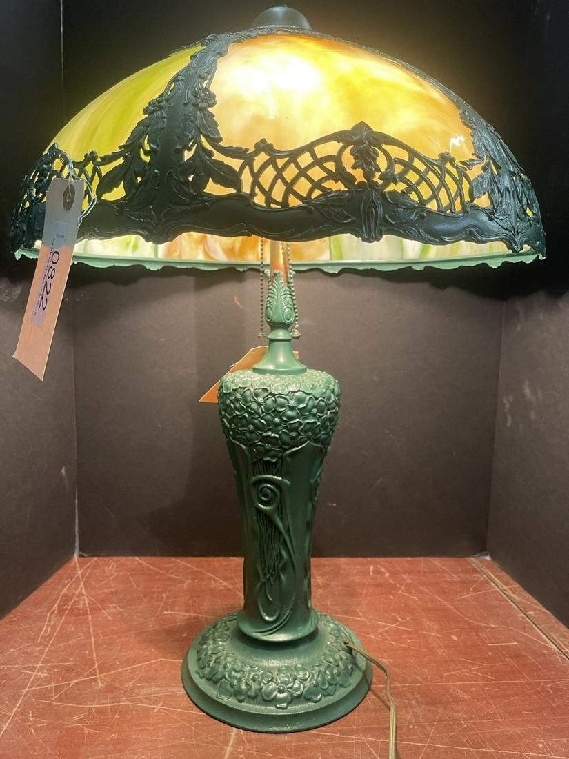 6 Panel Slag Glass Lamp (1 of 6)