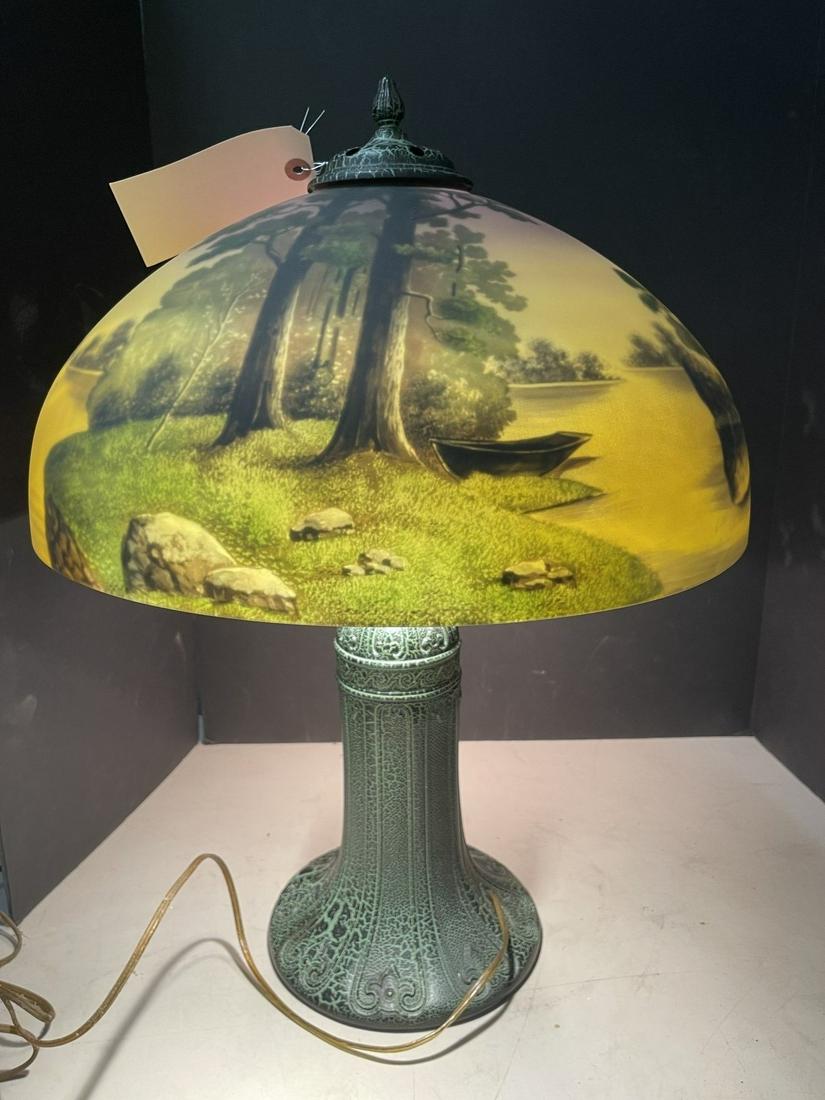 Very Decorative 18" Reverse Painted Lamp (1 of 9)