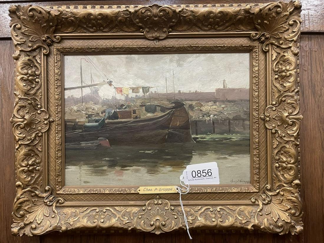Charles P. Gruppe Oil on Canvas Painting (1 of 4)