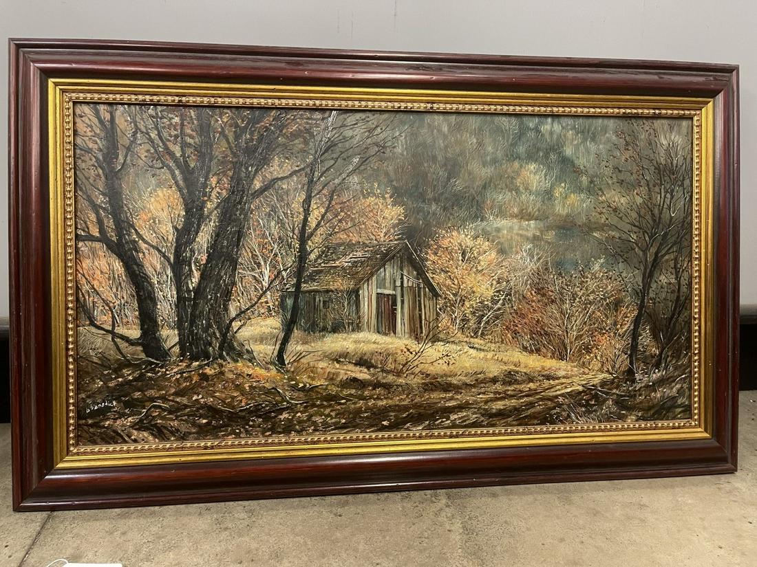 B. Benedict Oil on Board Painting of Fall Scene (1 of 8)