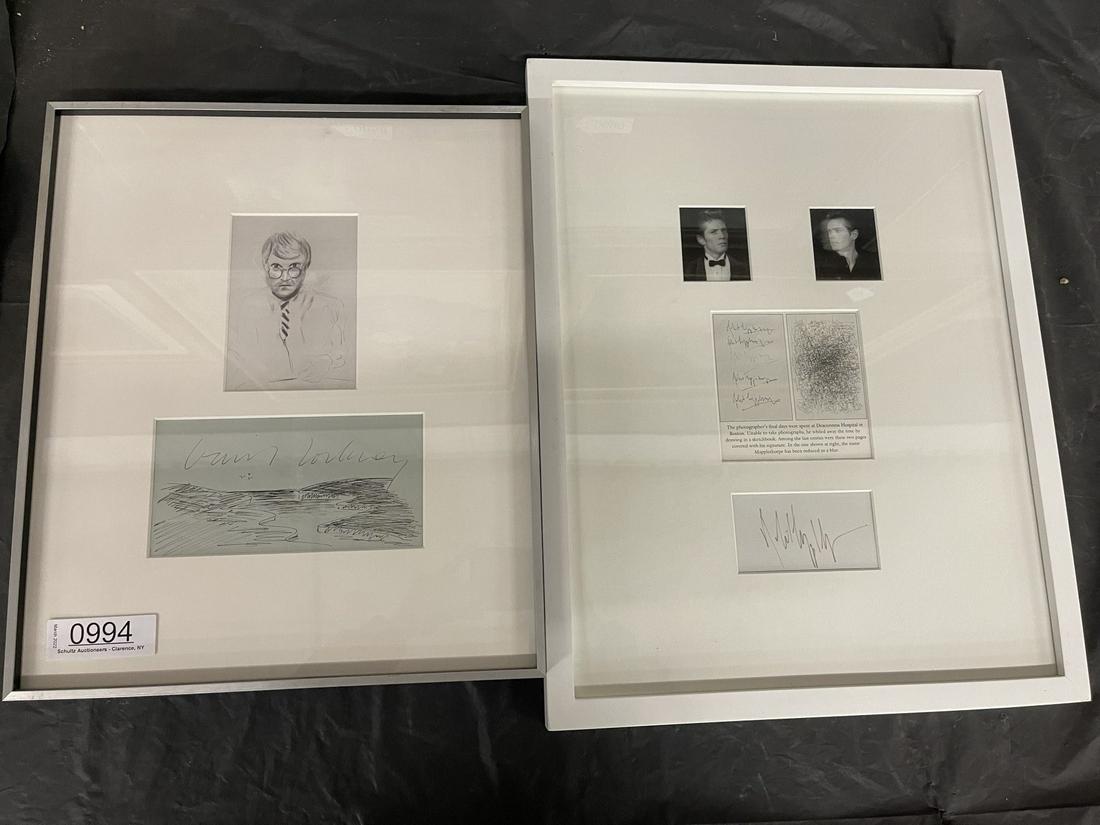 Robert Mapplethorp Autograph & D. Hockney Sketch (1 of 10)