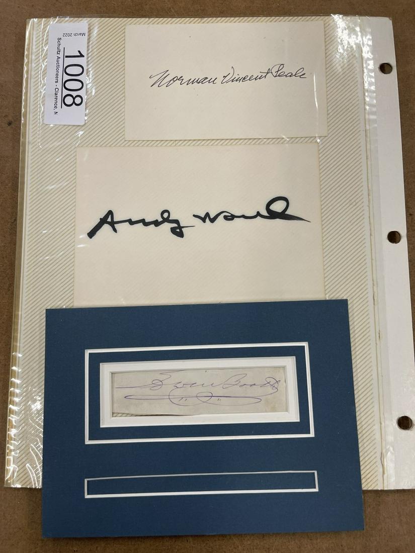Autographs incl. Andy Warhol, Edwin Booth, etc. (1 of 6)