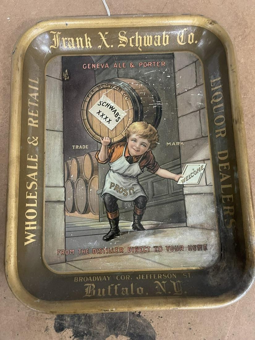 Frank X Schwab Co. Buffalo NY Tray: Frank X Schwab Co. Buffalo NY Geneva Ale & Porter Tray -