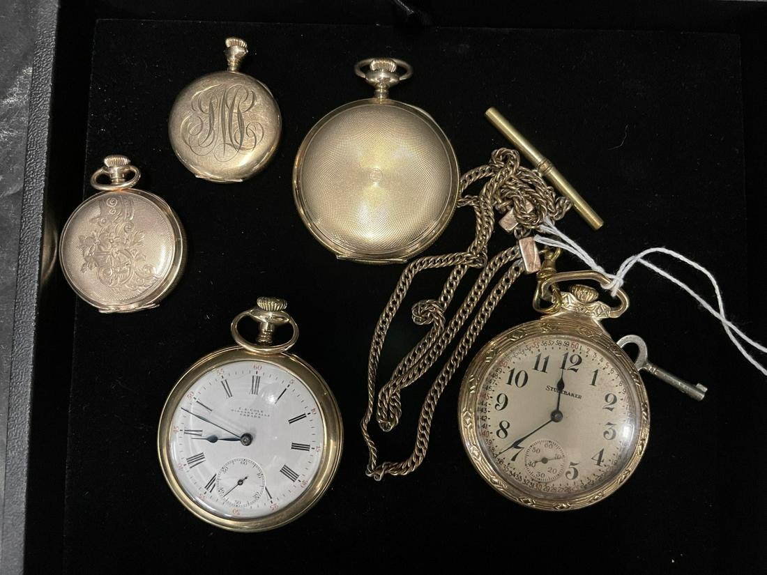 Group of 5 Gold Filled Pocket Watches (1 of 8)