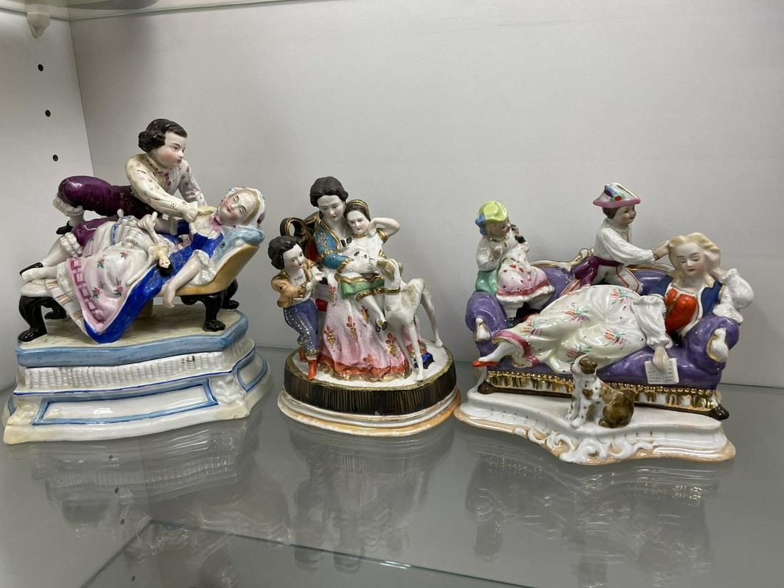 3 Porcelain Figural Inkwells (1 of 8)