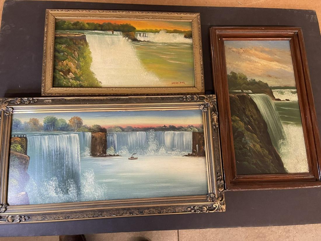 3 Paintings Oil on Board of Niagara Falls (1 of 5)