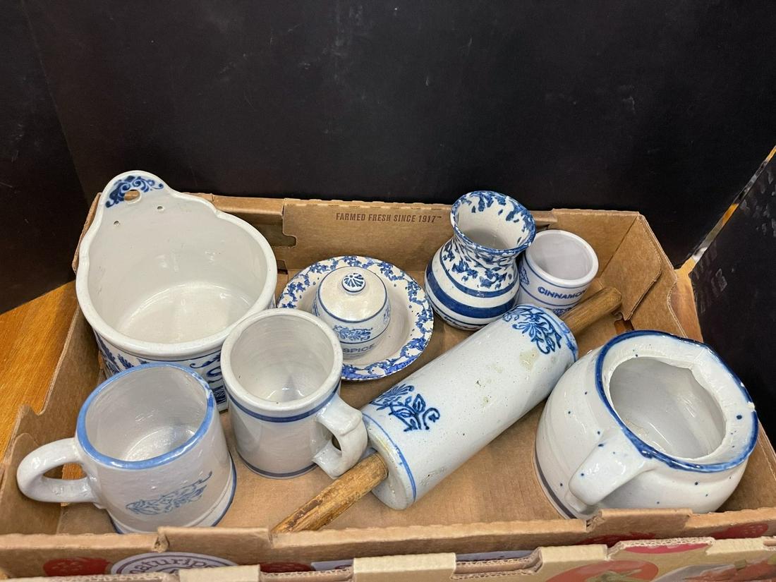 Misc. Spongeware incl Rolling Pin, Salt Box, etc (1 of 7)