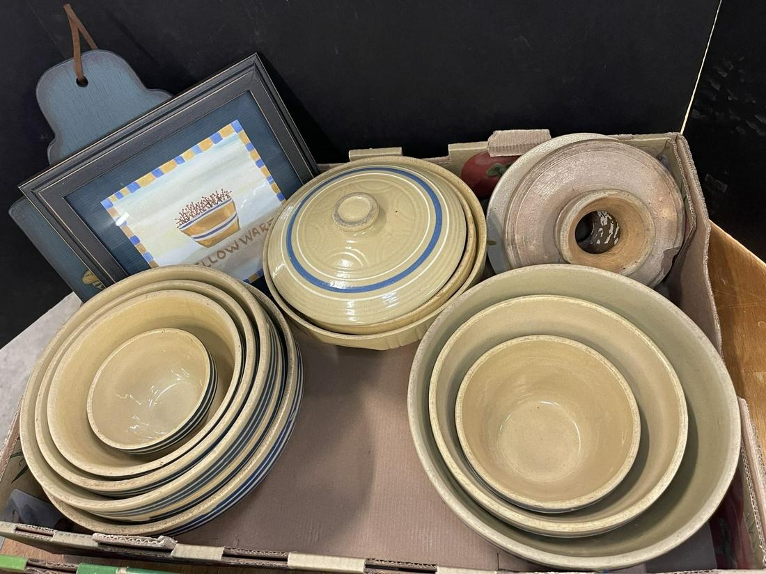 Mixed Group of Yellowware Graduated Bowls, etc (1 of 8)