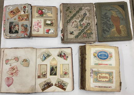 Victorian Trade Cards and Advertising Items: Box Lot with books of Victorian Trade Cards and Advertising Items -