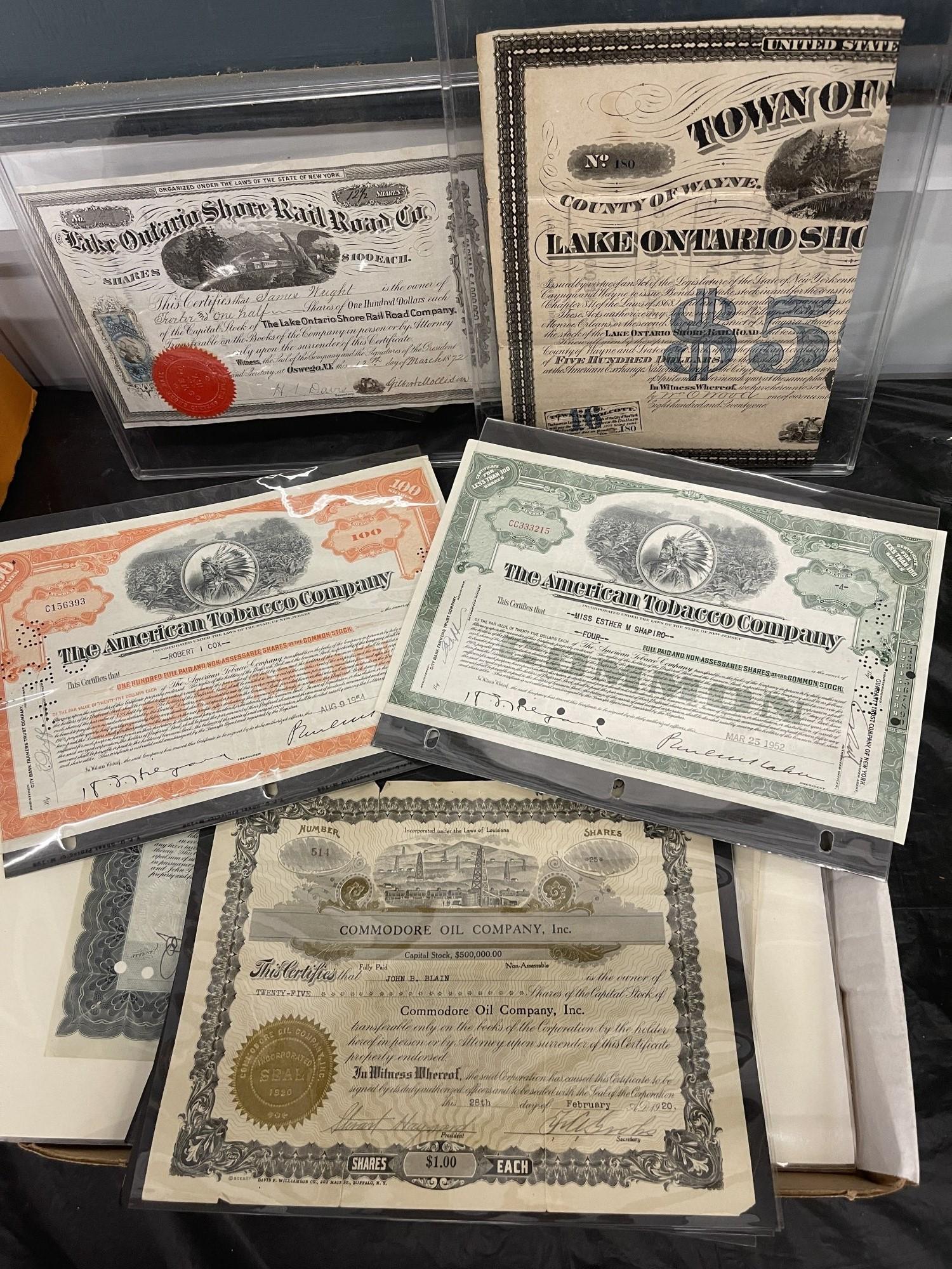 Misc Stock Certificates incl Rochester Arms Co. (1 of 4)