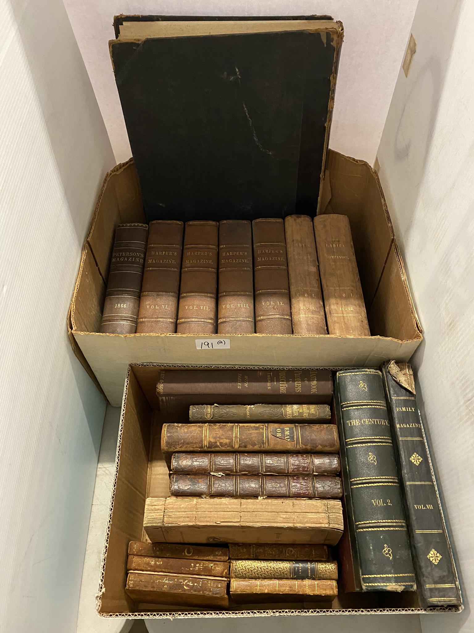 Group of Magazines and Leather Bound Books (1 of 15)