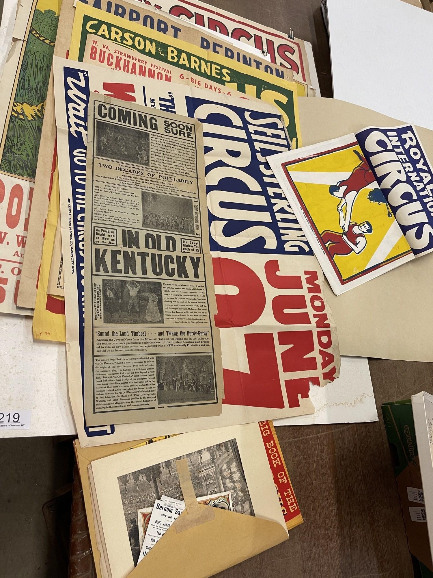 Mixed Circus Paper Lot incl. Clyde Beatty Cole: Mixed Circus Paper Lot incl. Clyde Beatty Cole Brothers Posters, etc -
