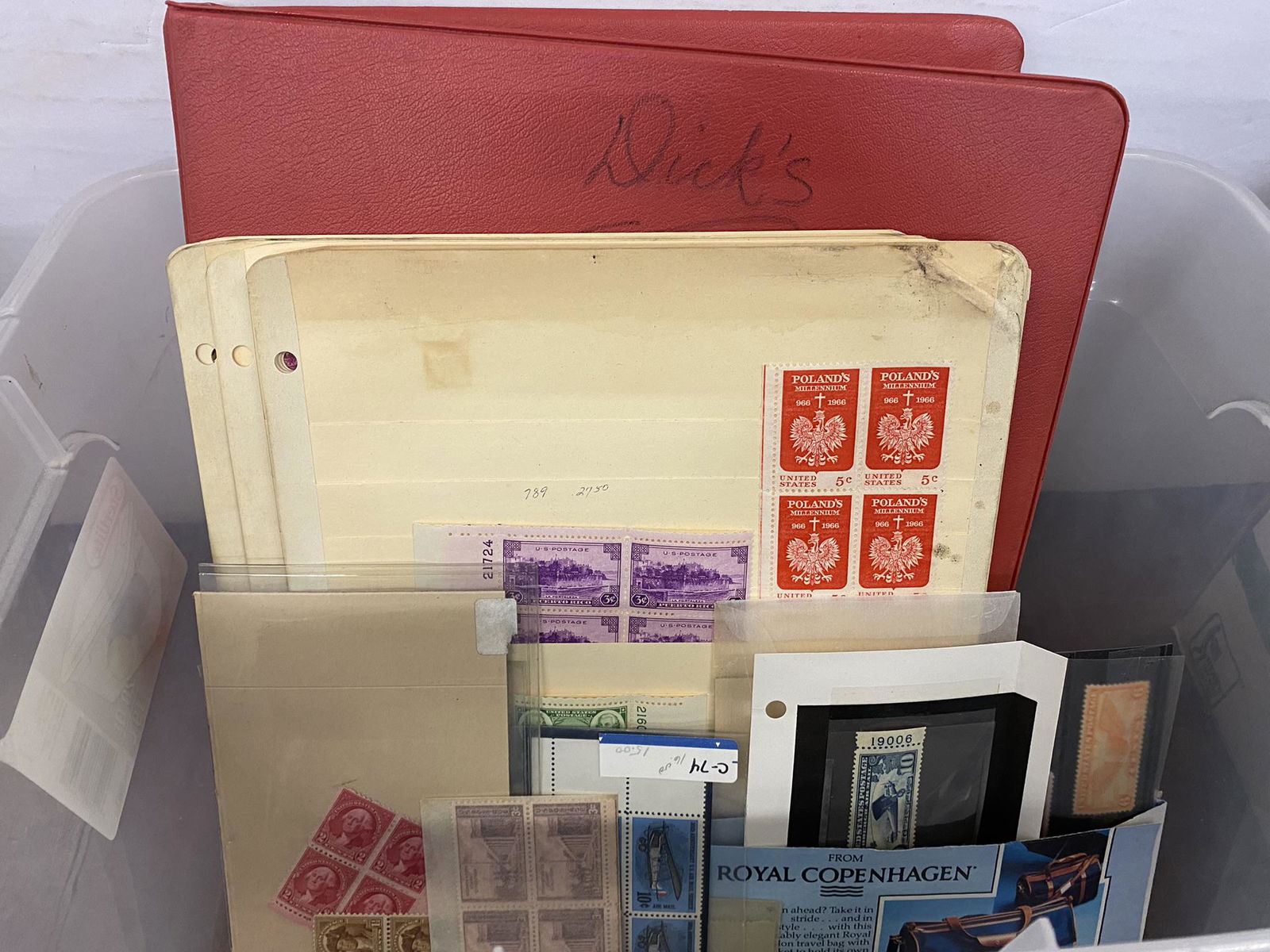 Box of US Mint Blocks & Air Mail Stamps (1 of 7)