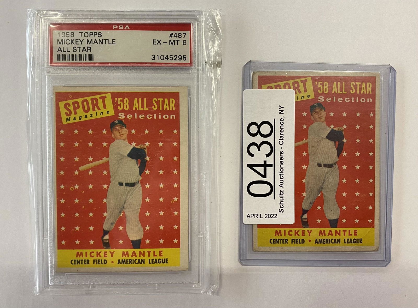 2 Mickey Mantle 1958 Topps All Star Cards #487 (1 of 7)