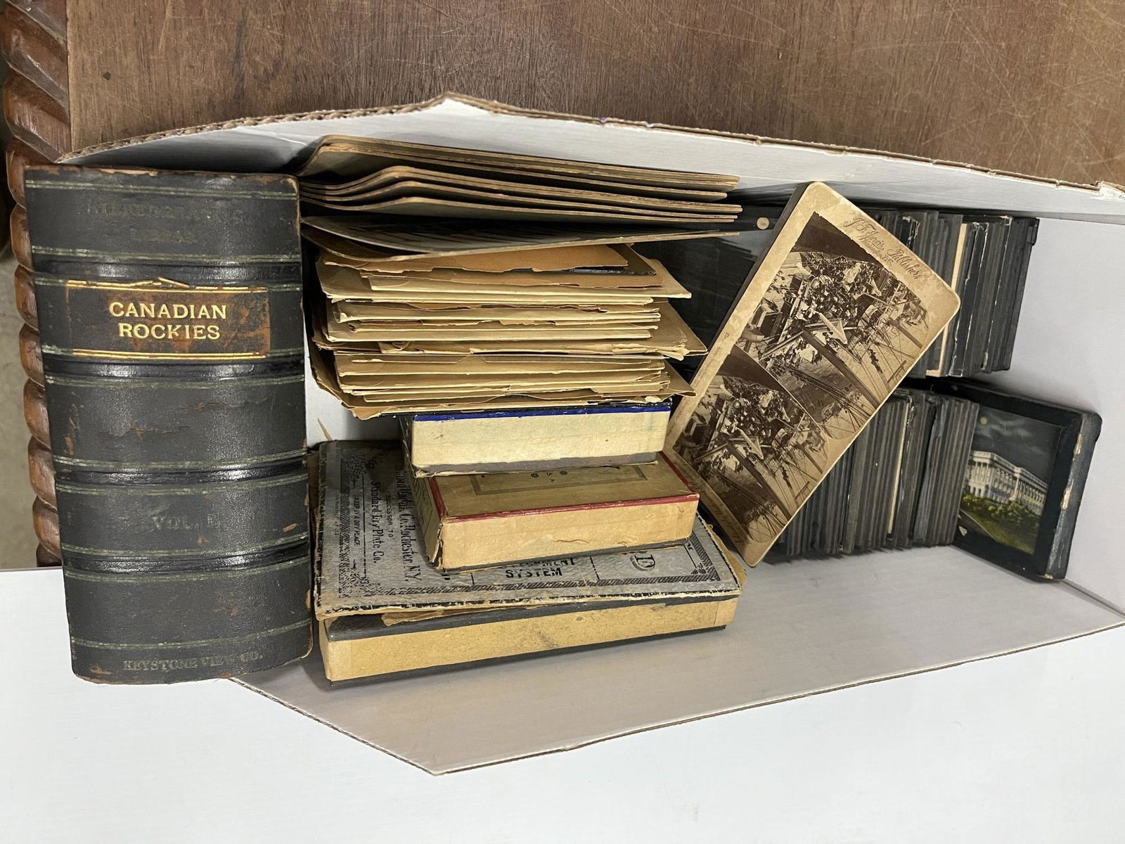 Glass Photo Slides & Stereoptic Cards: Glass Photo Slides incl. Oil Rigs, Indians, Boats, etc, Stereoptic Cards -