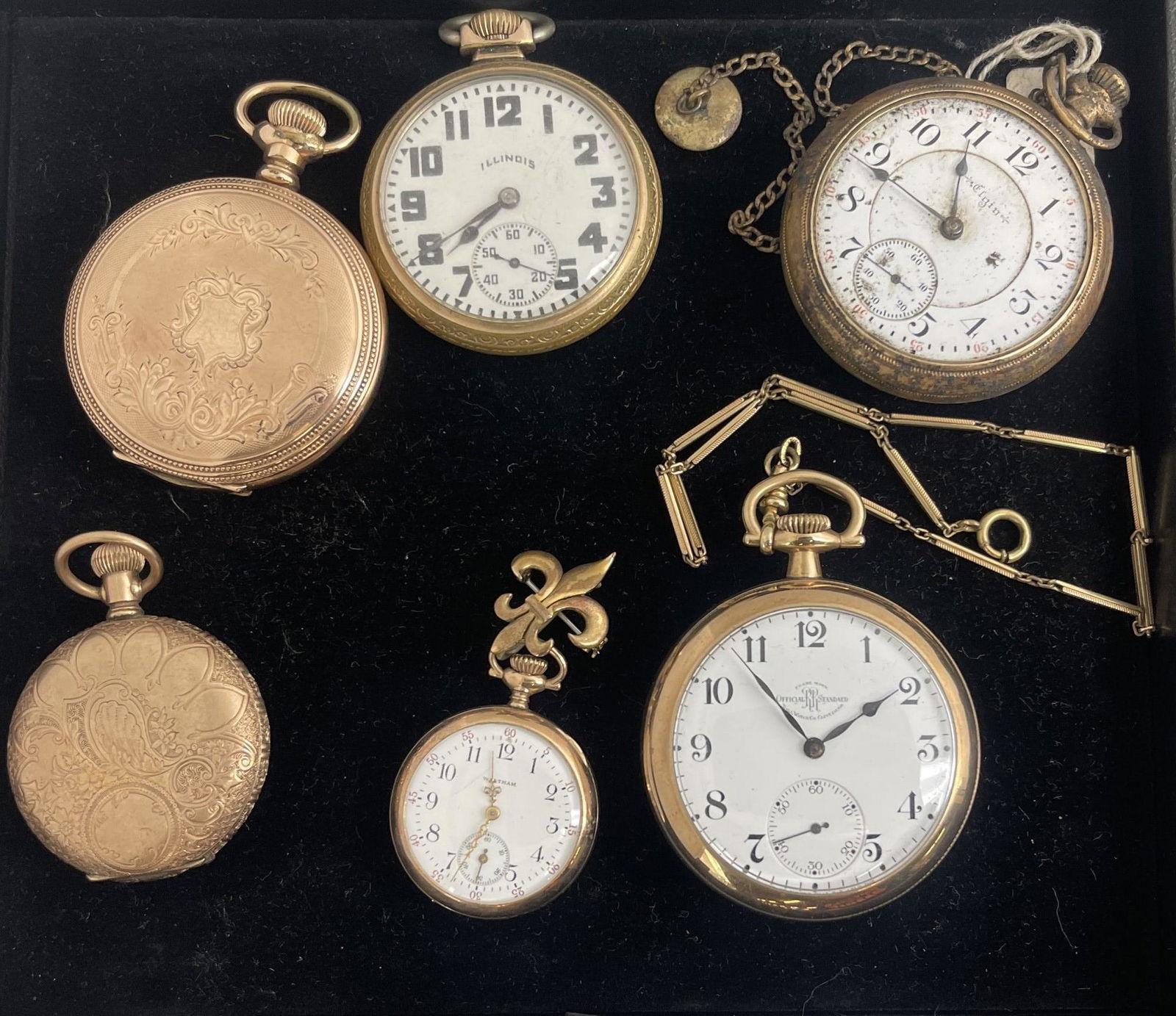 Group of 6 Pocket Watches incl Waltham, etc (1 of 9)