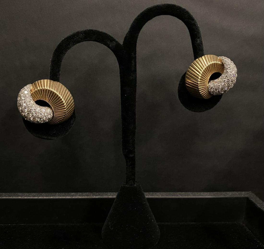 Cartier Earrings w/ Yellow Gold & Diamonds (1 of 7)