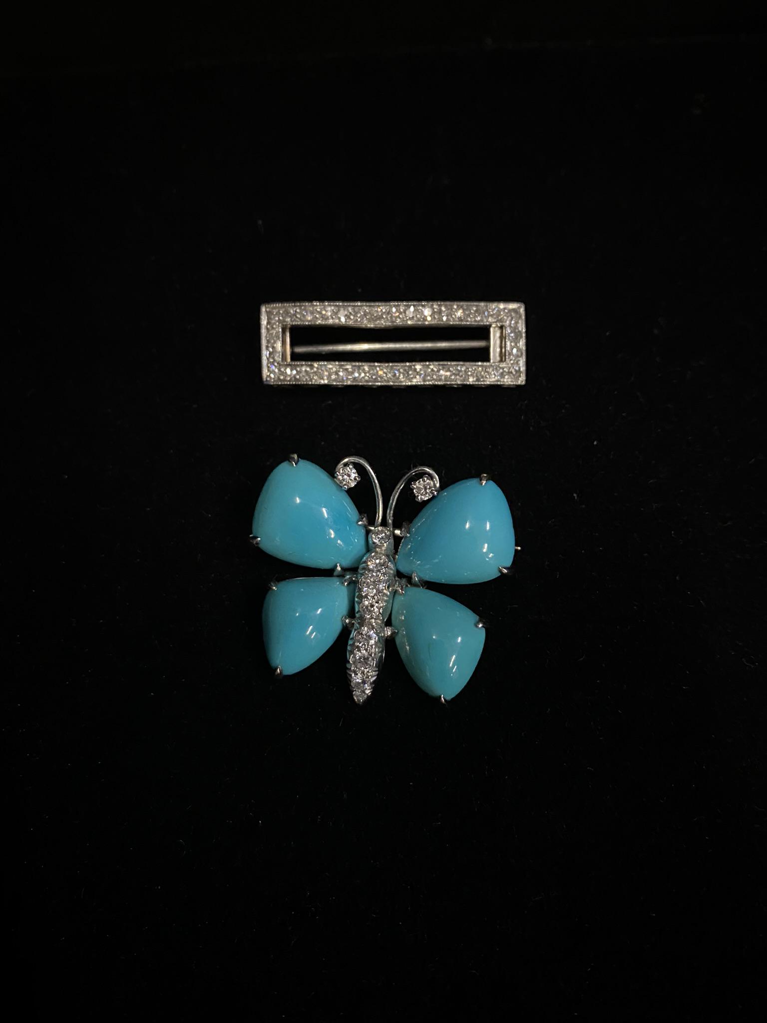 2 Pins incl. Gold w/ Turquoise & Diamonds (1 of 10)