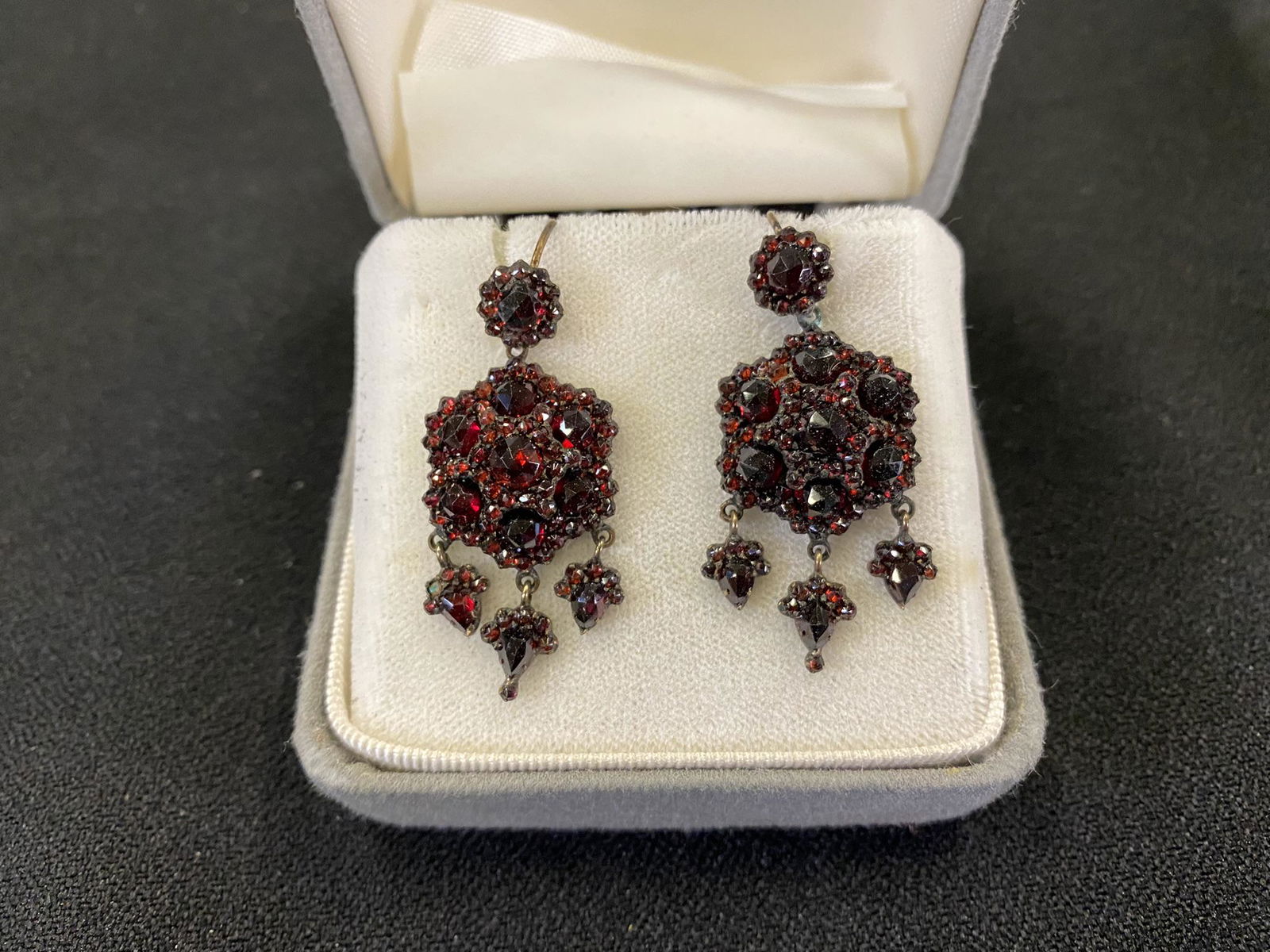 Pair of Late Victorian Era Garnet Earrings (1 of 9)