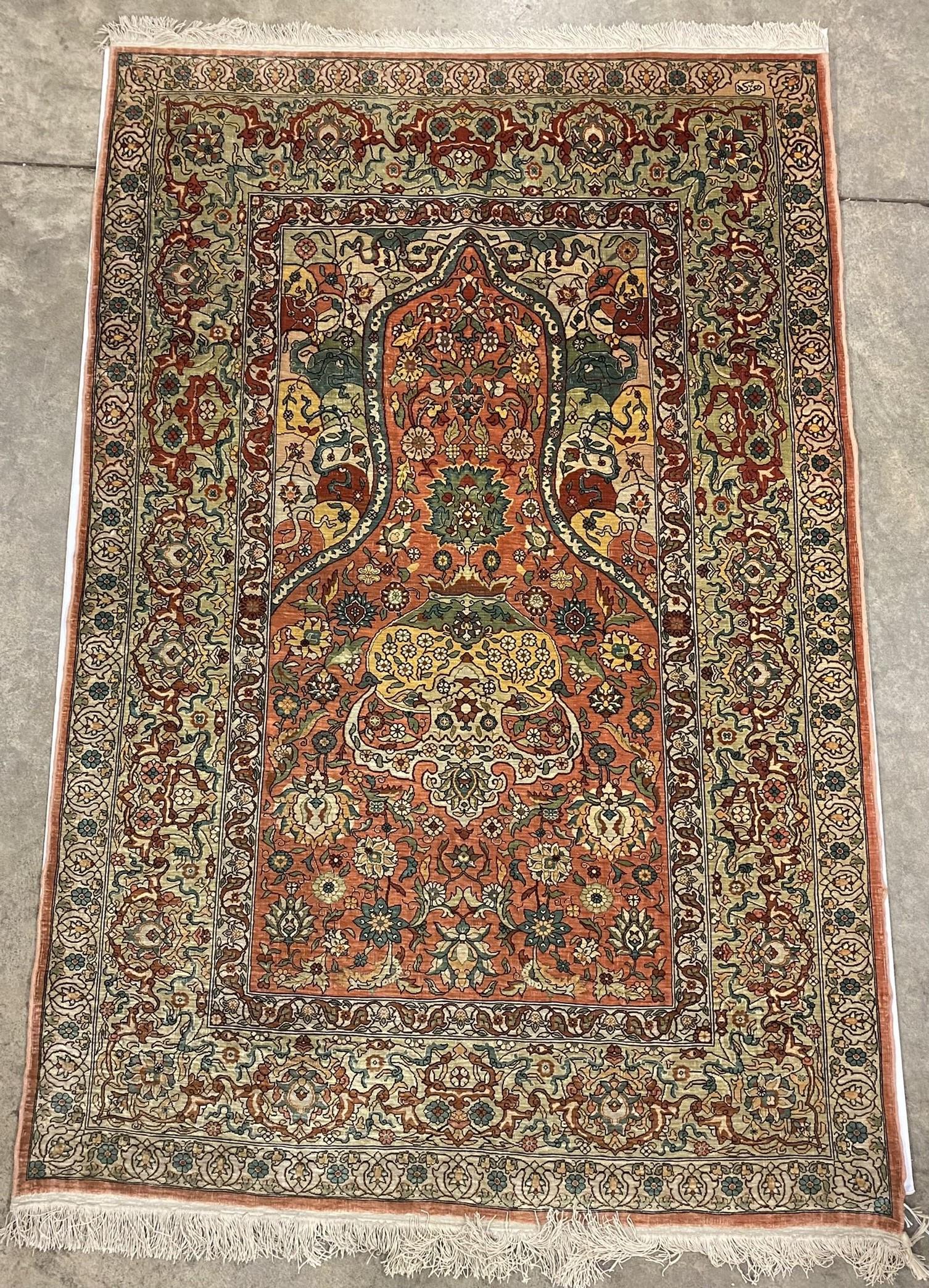 Hereke Silk Handmade Oriental Rug (1 of 8)