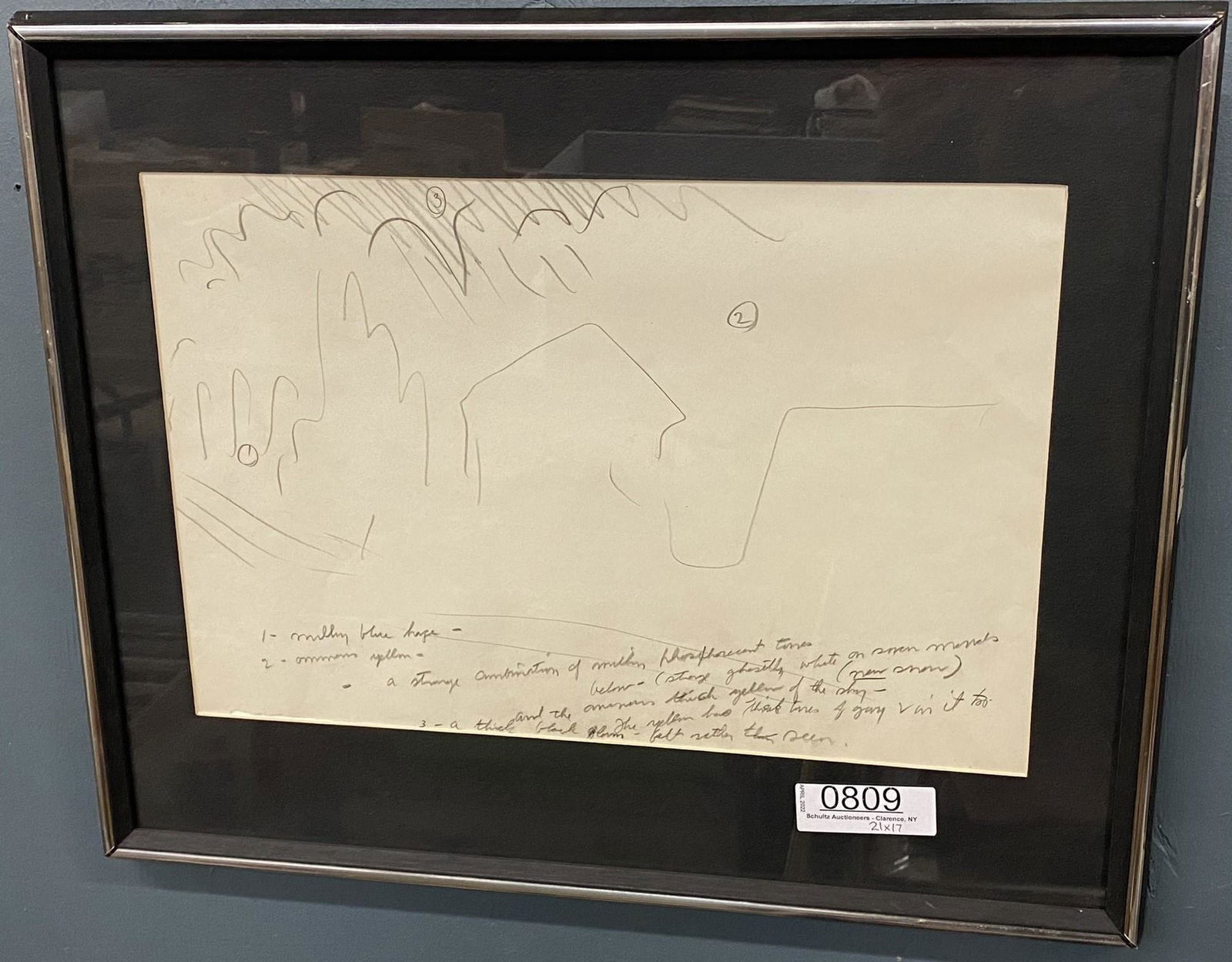 Pencil Drawing Sketch by Charles Burchfield (1 of 4)