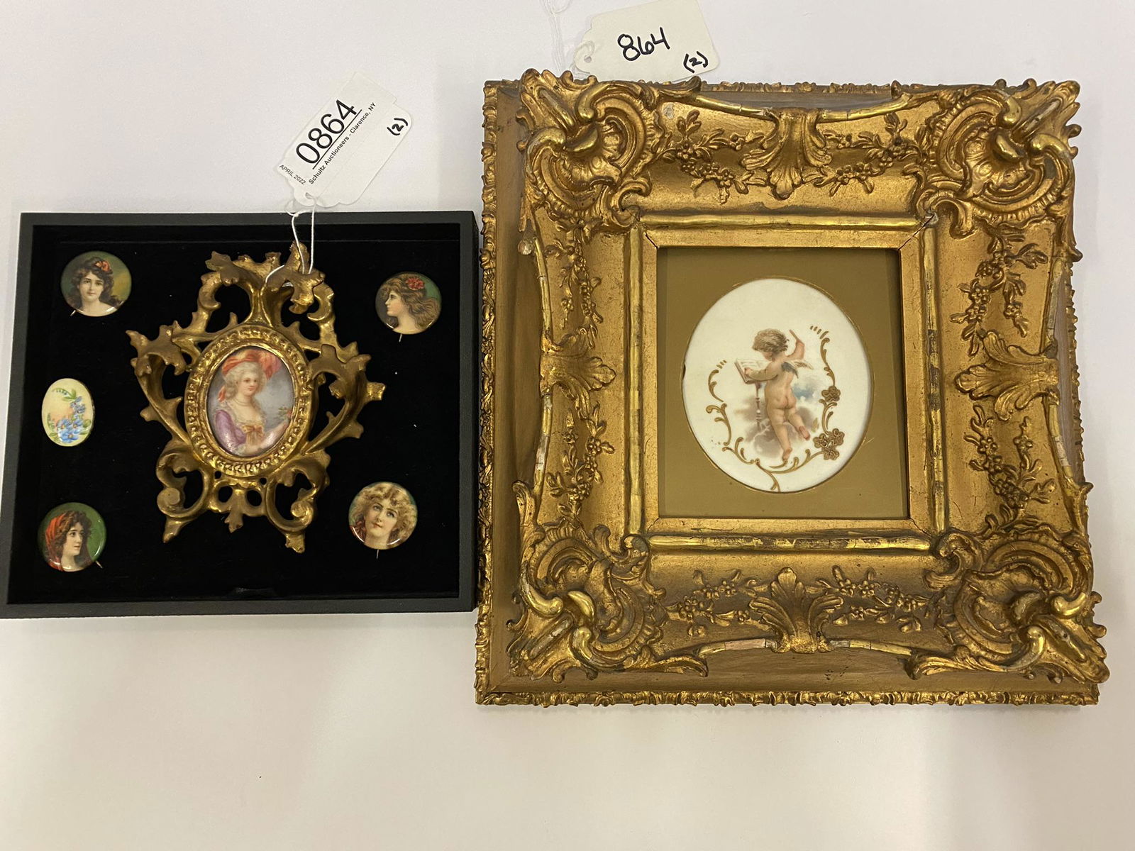 Hand Painted Porcelain Lot incl Cherub (1 of 8)