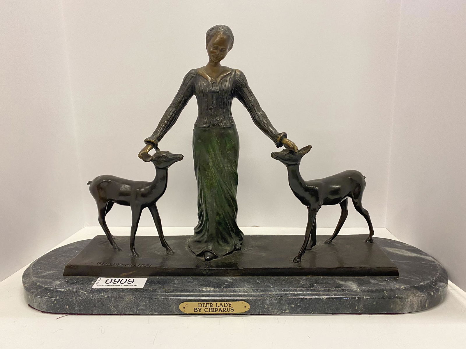 20th C. Bronze Figure "Deer Lady" by Chiparus (1 of 8)
