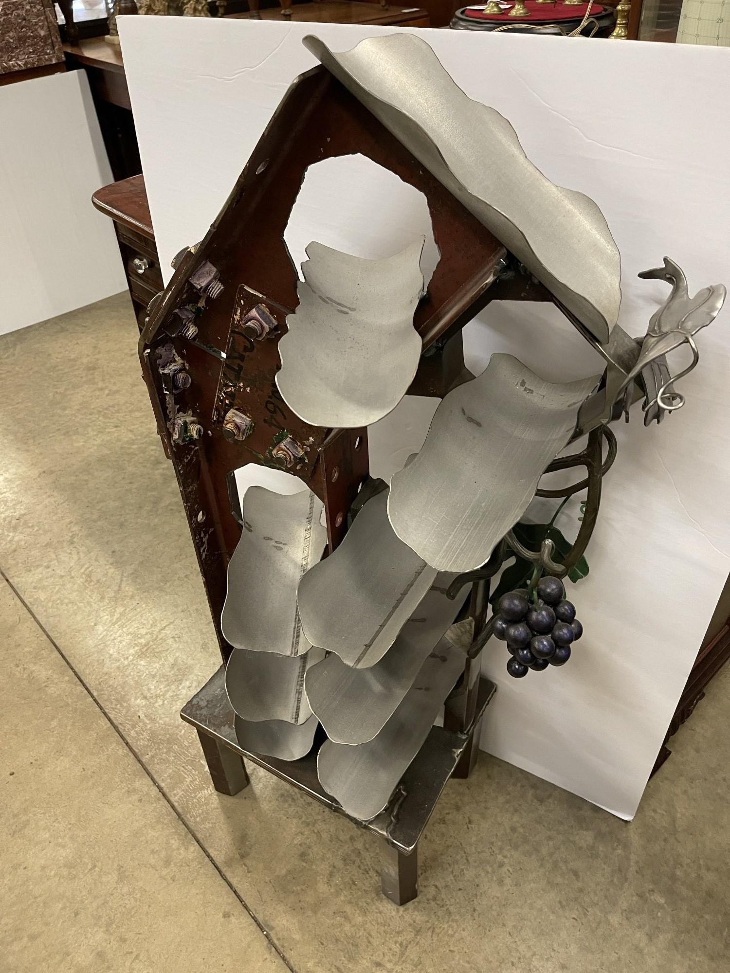Steel & Iron Constructed Wine Rack: Steel & Iron Constructed Wine Rack - Approx. 42" H, 22' W., 12 1/2 " D
