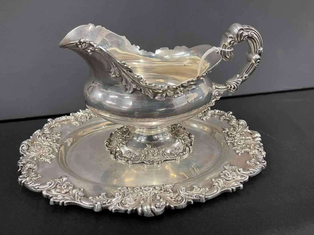 Sterling Silver Gravy Boat w/ Underplate (1 of 2)