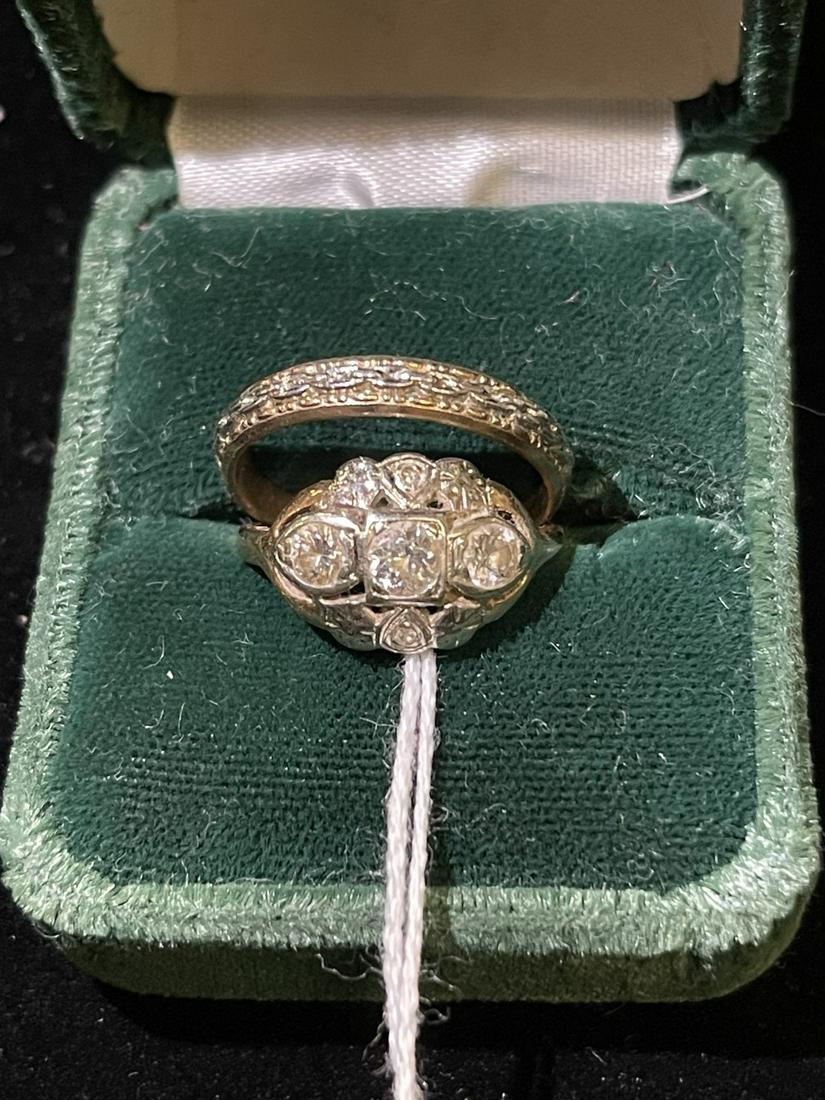 14k Gold Ring w/ Diamonds & Gold Filled Band (1 of 2)