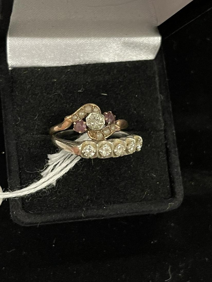 2 Rings incl 14k Gold Ring w/ Diamonds (1 of 1)