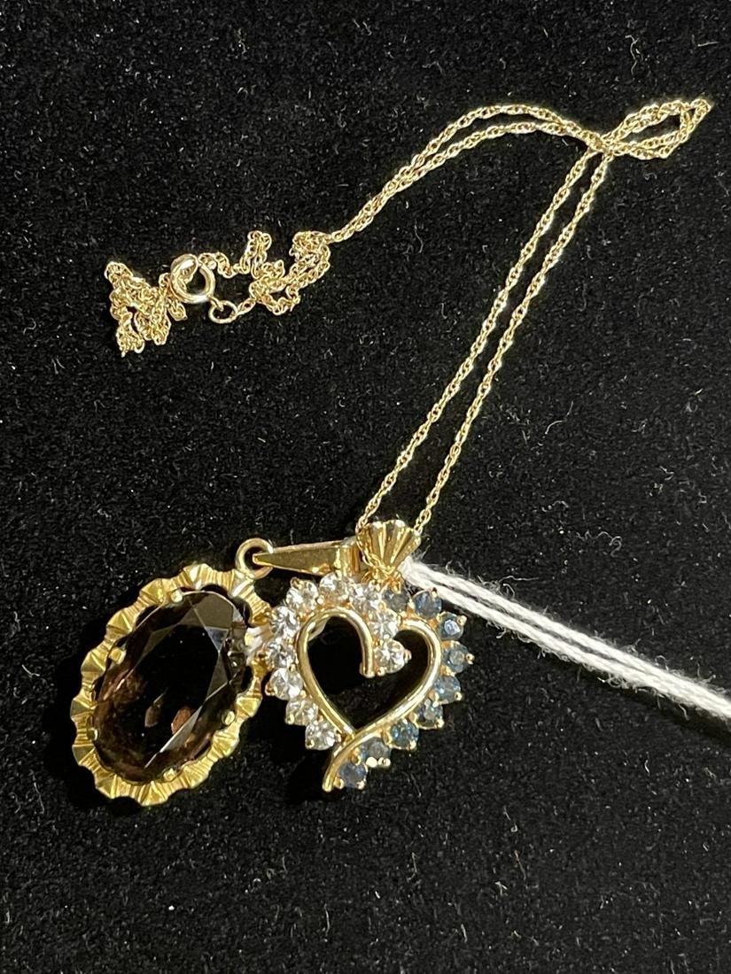 2 Pendants incl 1 Sapphires and diamonds (1 of 2)