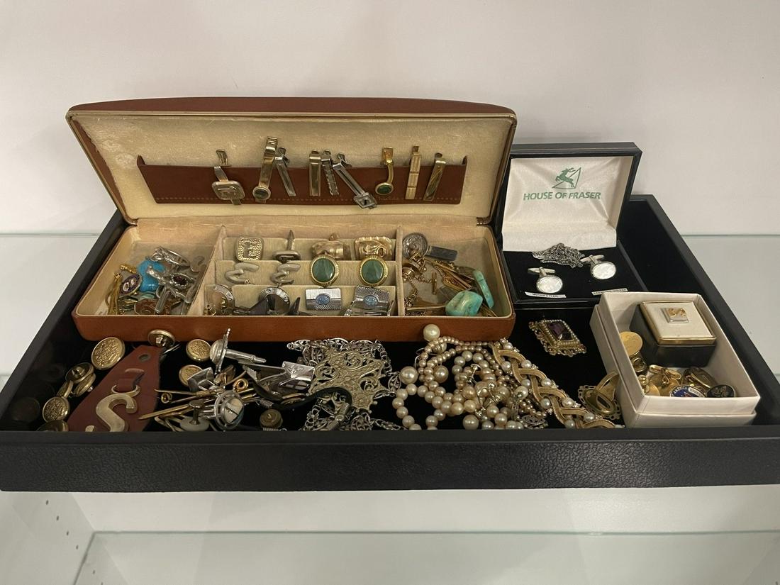 Tray Lot of Costume Jewelry incl Cufflinks, etc (1 of 5)