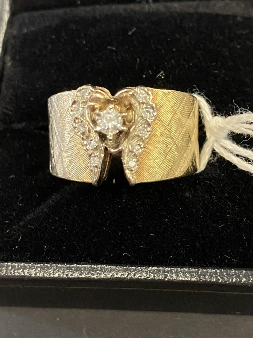 14k Gold Ring w/ Small Diamonds (1 of 2)