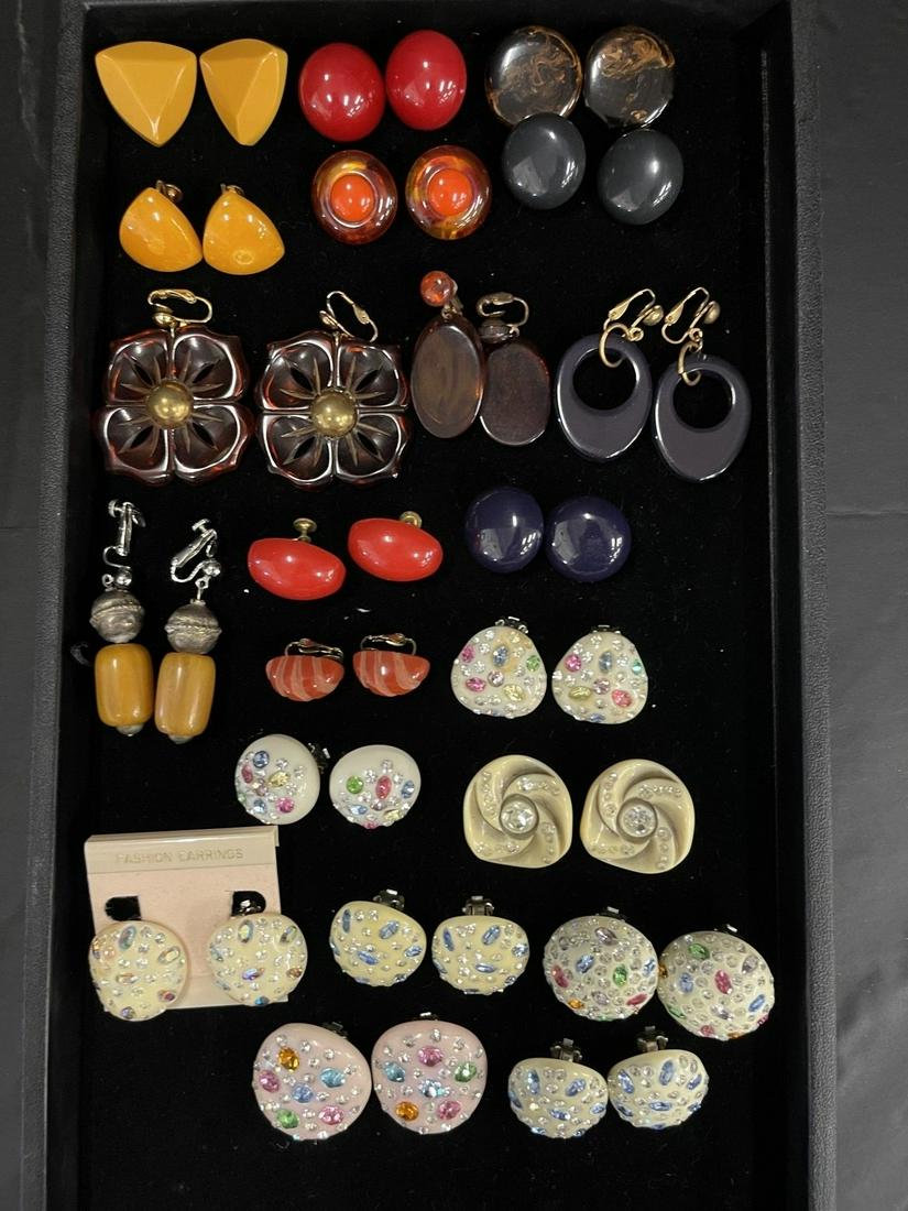 Group of Bakelite, Lucite, and Misc. Earrings (1 of 7)
