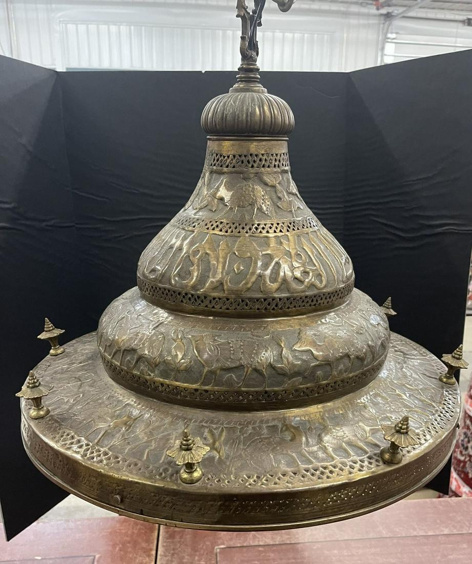 Moroccan Style Hanging Brass Light Fixture (1 of 5)