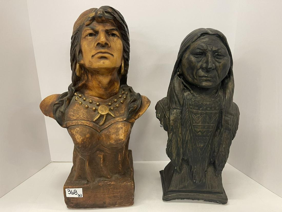 2 Plaster sculptures of Native American Chiefs (1 of 8)
