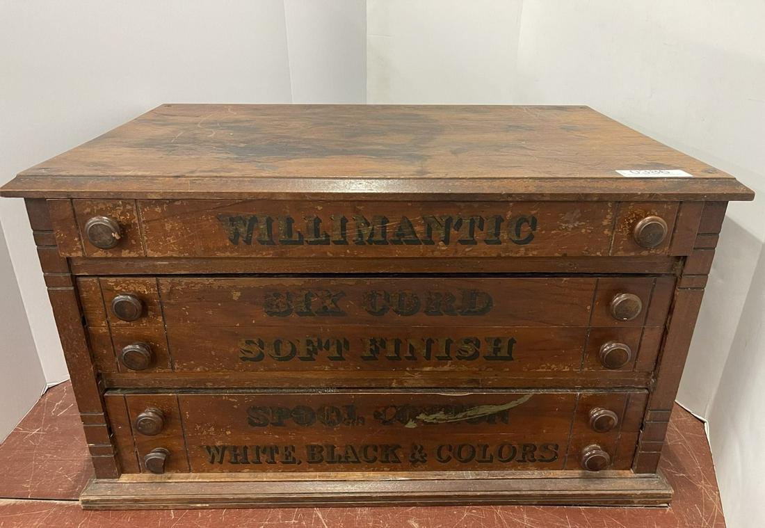 19th C Walnut Spool Cabinet w/ 3 drawers (1 of 10)