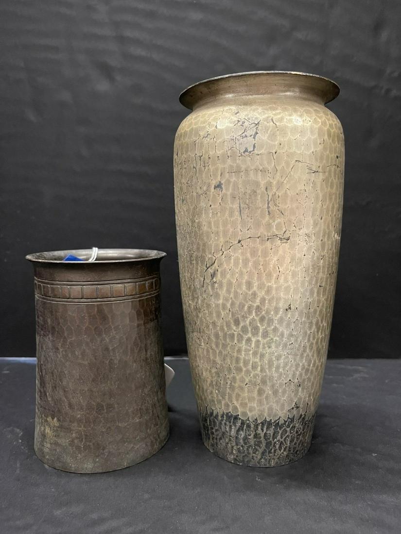 2pcs Roycroft incl Hand Hammered Vase (1 of 7)