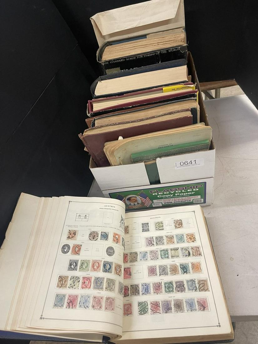 Box Lot of Stamp Albums incl Foreign and US (1 of 20)